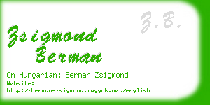 zsigmond berman business card